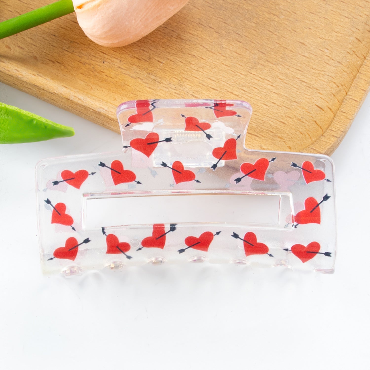 Wholesale PVC 8 Cm Valentine's Day Hair Clips